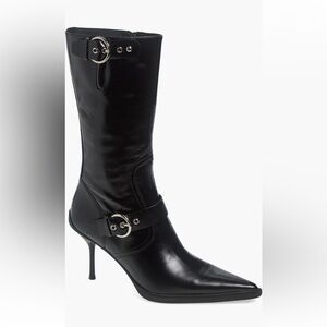 Jeffrey Campbell Ride Along Black Leather Boots
